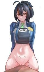 zhu_yuan, zenless_zone_zero, deser99, 1girl, against_table