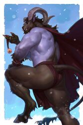krampus, taran_fiddler, 1boy, abs, anthro
