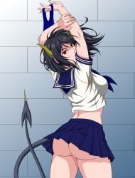 original_character, original, 1girls, alternate_costume, arms_above_head