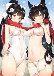 atago_(azur_lane), atago_(summer_march)_(azur_lane), takao_(azur_lane), takao_(beach_rhapsody)_(azur_lane), azur_lane