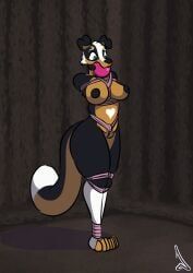 raevild, anthro, areola, ball_gag, belly
