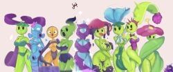 conceal-mint_(pvz), dusk_lobber_(pvz), gloom_vine_(pvz), grimrose_(pvz), moonflower_(pvz)