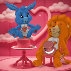 brave_heart_lion, swift_heart_rabbit, care_bears, female, hat_trick
