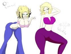 android_18, caulifla, dragon_ball, dragon_ball_super, 2female