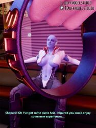 aria_t'loak, asari, commander_shepard, femshep, futashep