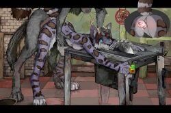 jeffusherb, 2_horns, ambiguous_penetration, anthro, anthro_on_anthro