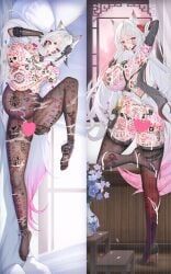 snowbreak:_containment_zone, 1girl, animal_ear_fluff, animal_ears, areola_slip