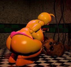 freddy_(fnaf), jeremy_fitzgerald, runaboo_chica, toy_chica_(fnaf), withered_freddy