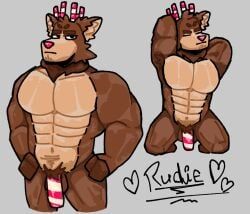 rudie_(dandy's_world), dandy's_world, anthro, bara, deer