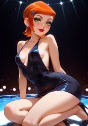 gwen_tennyson, ben_10, dreamheat, 1girls, black_dress