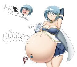 miki_sayaka, sakura_kyouko, mahou_shoujo_madoka_magica, puella_magi_madoka_magica, belly