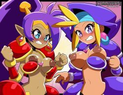 shantae_(character), sky_(shantae), shantae, unhinged-honey, 2girls