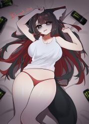 wakamo_(blue_archive), blue_archive, monster_energy, silenzuka, 1girl
