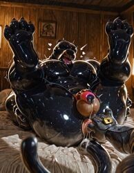 tai_lung_(kung_fu_panda), bdsm, droneification, latex