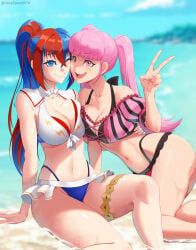 alear_(female)_(seaside_dragon)_(fire_emblem), alear_(fire_emblem), alear_(fire_emblem)_(female), hilda_valentine_goneril, hilda_valentine_goneril_(summer)