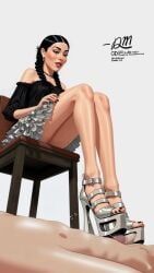 docmartenspls, 1boy, 1girls, big_feet, black_hair