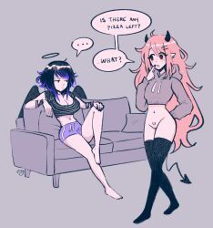 june_(megrocks), kaina_(megrocks), megrocks, 2girls, bottomless