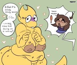 alphys, alphys_(undertale), female_frisk, frisk, frisk_(undertale)