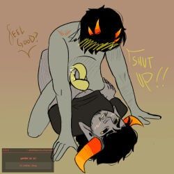 sollux_captor, tavros_nitram, homestuck, black_hair, blush