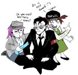 mlp-tan, 4chan, original, 1boy, 2girls