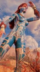 aloy, horizon_forbidden_west, horizon_zero_dawn, 1girls, bare_breasts