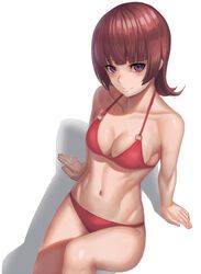 kazari_asami, active_raid, bikini, brown_hair, purple_eyes