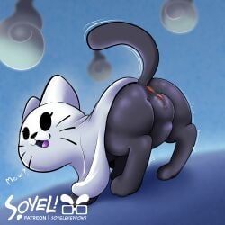 ectokitty_(fatalafterdark), felidae, soyeleyevrows, anus, ass