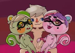callie_(splatoon)_(cosplay), cece_(animal_crossing), marie_(splatoon)_(cosplay), viche_(animal_crossing), villager_(animal_crossing)