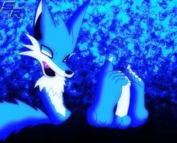 shino_the_wolf, 5_toes, anthro, armless, autofootjob