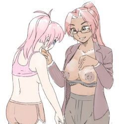 crystal_(lewd-zko), mrs._erickson_(zko), original, sleepymaid, 2girls