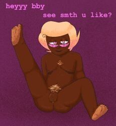 roxy_lalonde, homestuck, blonde_hair, body_hair, dark_skin