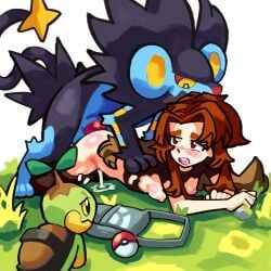 lu_bu, luxray, turtwig, pokemon, all_fours