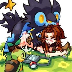 lu_bu, luxray, turtwig, pokemon, all_fours