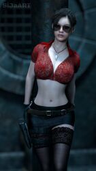 claire_redfield, resident_evil, sija_art, 1girls, arms_behind_back