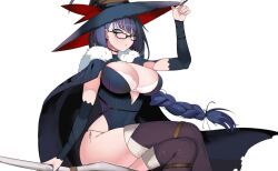 minma, blue_eyes, blue_hair, breasts, broom_riding
