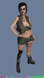 lara_croft, tomb_raider, n3dwanimation, bare_shoulders, beautiful_woman