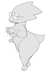 alphys, undertale_(series), junfreaky, 1girls, big_ass