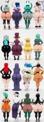 annie_(skullgirls), black_dahlia, bloody_marie, carol_(skullgirls), cerebella