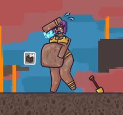efe_(minecraft), minecraft, 1girl, inflation, nether