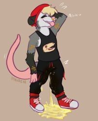 dinkden, anthro, arm_tattoo, aroused, aroused_face