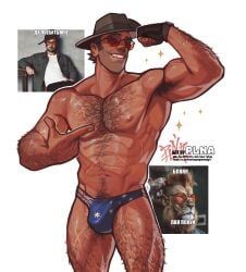 sniper_(team_fortress_2), team_fortress_2, plna, 1boy, abs