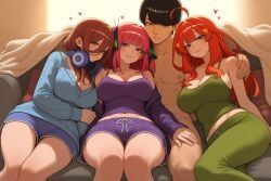 nakano_itsuki, nakano_miku, nakano_nino, uesugi_fuutarou, go-toubun_no_hanayome