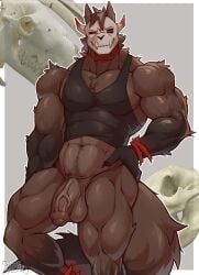 riu_pit, anthro, balls, bone, brown_body