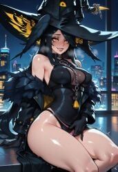 blackbird_(neverness_to_everness), neverness_to_everness, patreon, 1girl, bare_shoulders