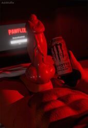 monster_energy, netflix, ashwolfie, abs, animal_genitalia