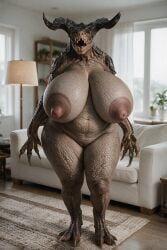 deathclaw, fallout, big_breasts, huge_breasts, large_breasts