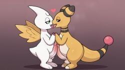 ampharos, cupimon, digimon_(species), generation_2_pokemon, pokemon_(species)