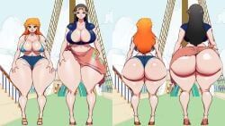 nami_(one_piece), nico_robin, thousand_sunny, one_piece, 2girls