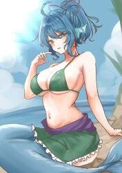 wakasagihime, touhou, kuraki, 1girl, 1girls