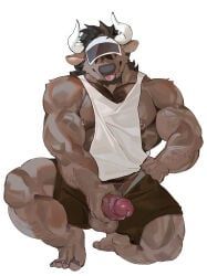 seatohao, anthro, balls, barazoku, beard